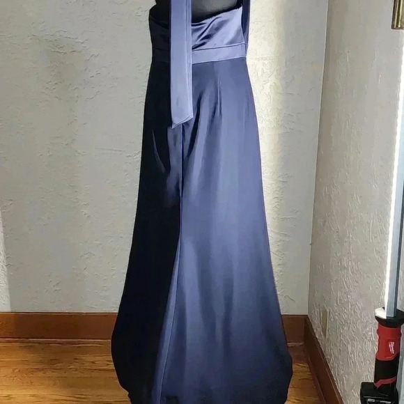 After six Halter Neck Charmeuse & Crepe Gown - Picture 6 of 6